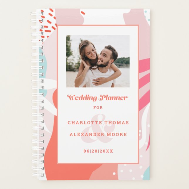 Agenda Foto de Wedding Planner | Patrón geométrico modern (Anverso)