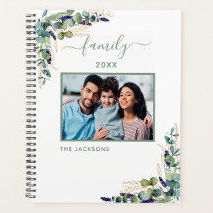 Agenda Foto familiar eucalipto blanco elegante 2025