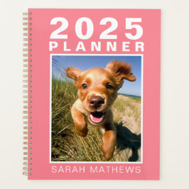 Agenda Foto Mascota Dog Coral Nombre rosa 2025