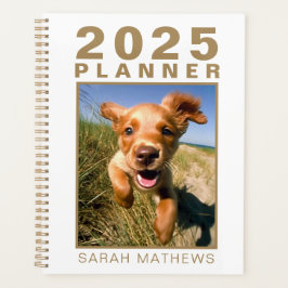 Agenda Foto Mascota Dog Gold Nombre blanco simple 2025
