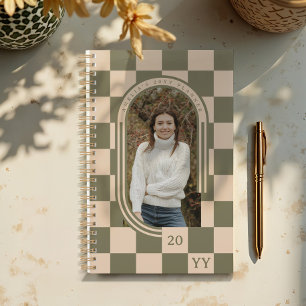 Agenda Foto moderna de arco de patrón retro verde bajo co