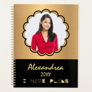 Agenda Foto moderna Oro Negro Elegante Personalización