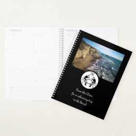 Agenda Foto monograma del esténcil de cangrejo negro