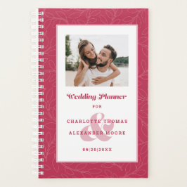 Agenda Foto Personalizada Bodas Modernas Mensuales Rojas 