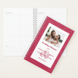 Agenda Foto Personalizada Bodas Modernas Mensuales Rojas