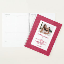 Agenda Foto Personalizada de Moda Magenta Rojo Boda Mensu