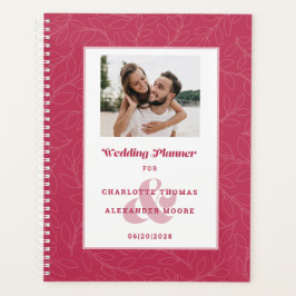 Agenda Foto Personalizada de Moda Magenta Rojo Boda Mensu
