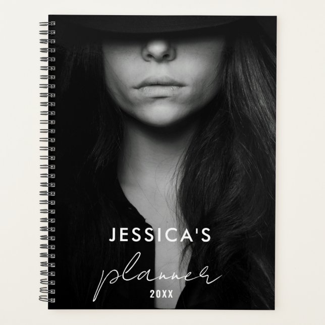 Agenda Foto personalizado Artista Blanco Negro Mensual Da (Anverso)