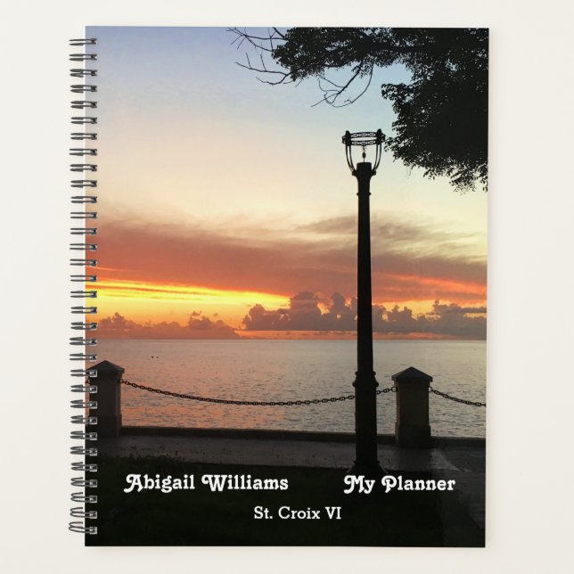 Agenda Foto Tropical de la isla del atardecer personaliza (Anverso)
