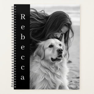 Agenda Foto y nombre personalizados en blanco y negro