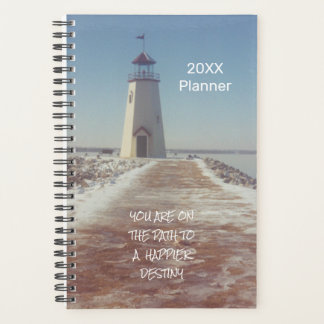 Agenda Fotografía de faro inpiracional de destino feliz