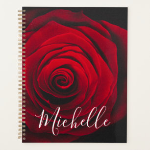 Agenda Fotografía de la cosecha de rosa rojo monograma pe