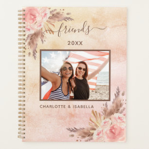 Agenda Fotografía de oro de rosa floral rosa pampas, 2023