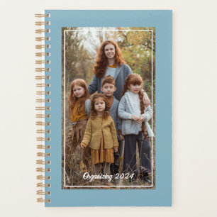 Agenda Fotografía familiar Azul suave personalizada 2024