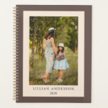 Agenda Fotografía personalizada y simple Boho Brown<br><div class="desc">Planee sus días,  semanas y meses con este sencillo y elegante café café planner sin fecha que incluye su foto favorita y personalizado con su nombre. Gran idea de regalo.</div>