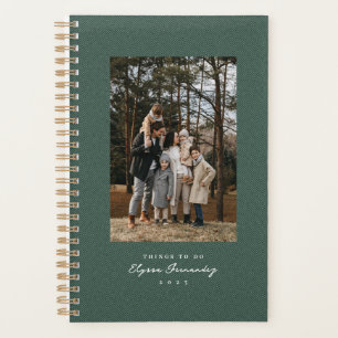 Agenda Fotografía verde simple con tuiteo clásico de aren