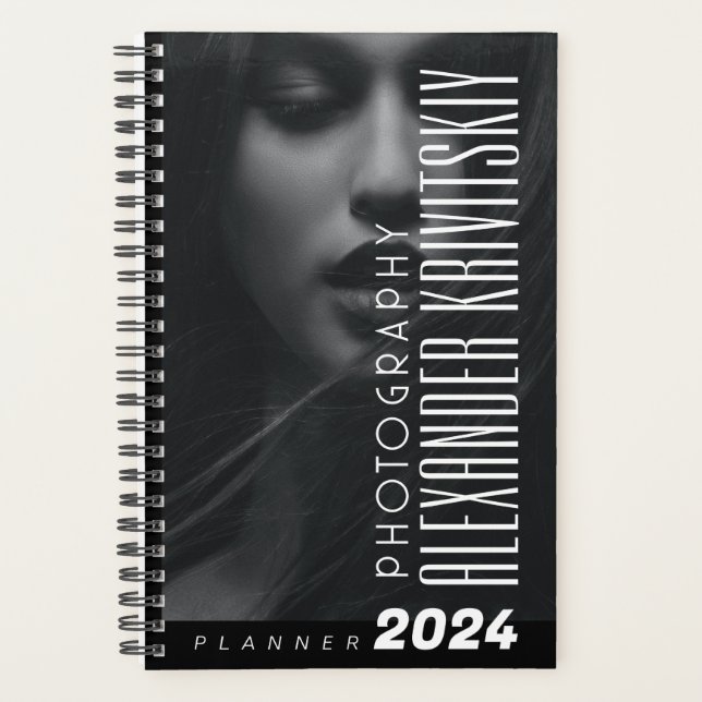 Agenda Fotógrafo profesional Planner blanco y negro (Anverso)