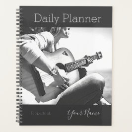Agenda Fotomontólogo de guitarra hembra de planner diario