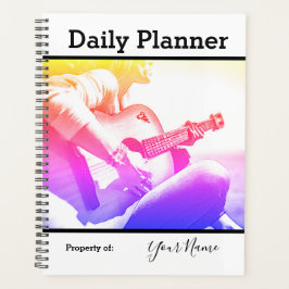 Agenda Fotomontólogo de guitarra hembra de planner diario