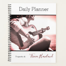 Agenda Fotomontólogo de guitarra hembra de planner diario