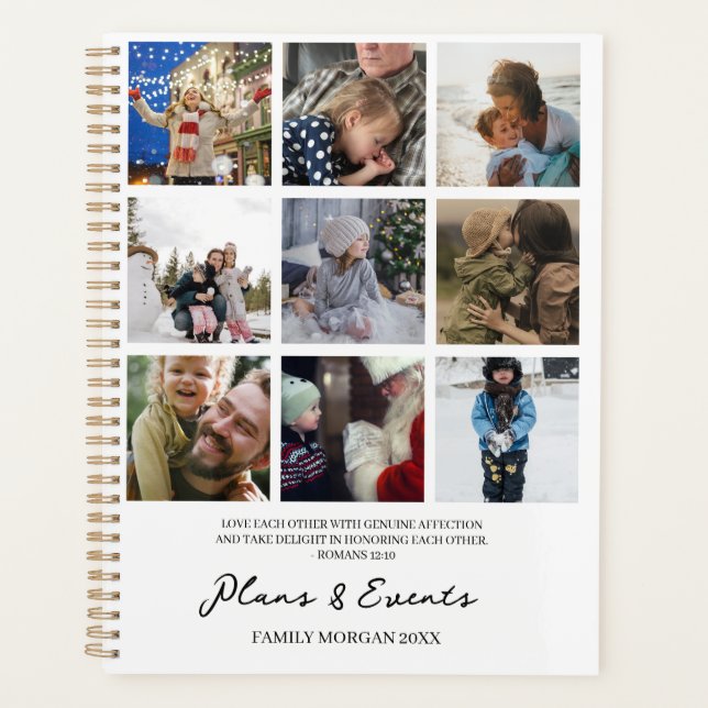 Agenda Fotos y escrituras de planes y eventos familiares (Anverso)