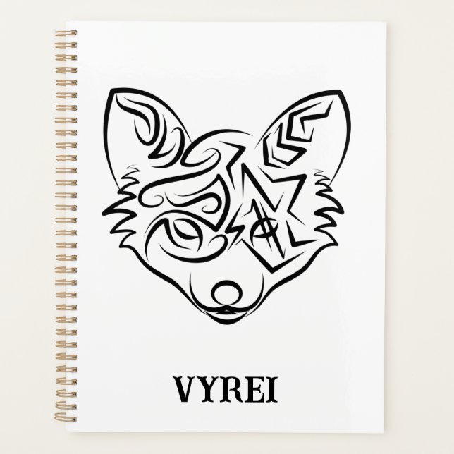 Agenda Fox tribal negra y blanca (Anverso)