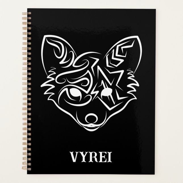 Agenda Fox tribal negra y blanca (Anverso)