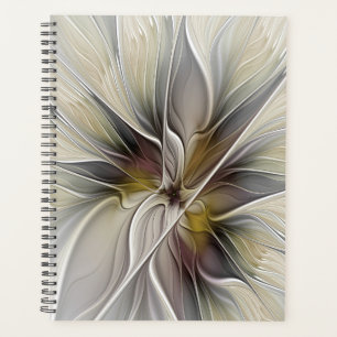 Agenda Fractal floral, flor de fantasía con colores de la