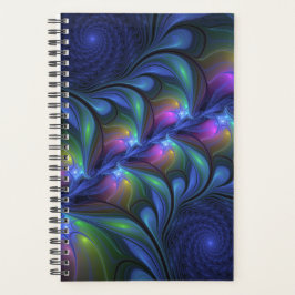 Agenda Fractal verde rosa azul luminoso colorido abstract