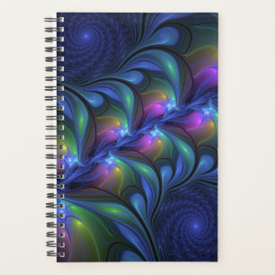 Agenda Fractal verde rosa azul luminoso colorido abstract