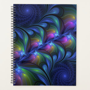 Agenda Fractal verde rosa azul luminoso colorido abstract