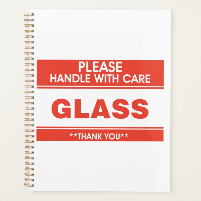 Agenda Fragile Glass Handle With Care Warning (Anverso)
