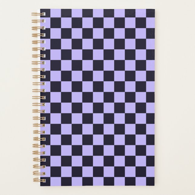 Agenda French lilac checkerboard pattern (Anverso)