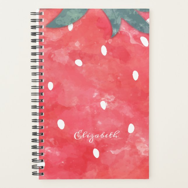 Agenda Fresa Adorable en Acuarela (Anverso)