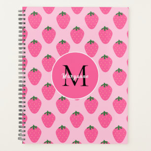 Agenda Fresas rosas, lindas personalizadas