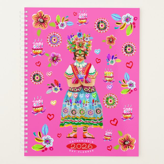 Agenda Frida Kahlo Flower Folk Art Inspiration (Anverso)
