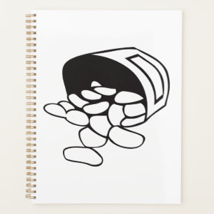 Agenda Frijoles Derramados Contorno Negro y Blanco