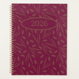 Agenda Frolicking In The Foliage: Gold Leaves on Burgundy