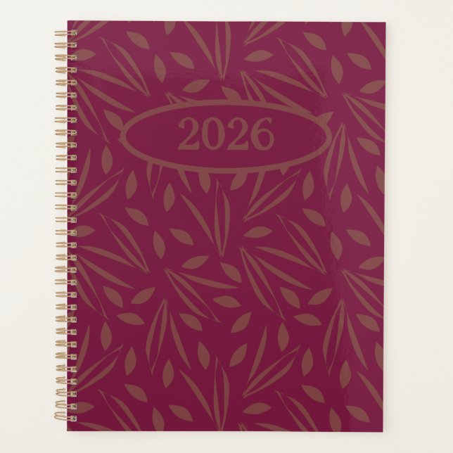 Agenda Frolicking In The Foliage: Gold Leaves on Burgundy (Anverso)