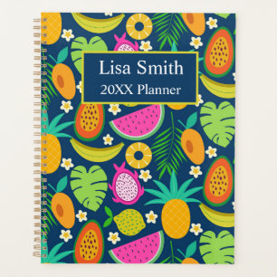 Agenda Frutas de plátano de piña tropical personalizadas
