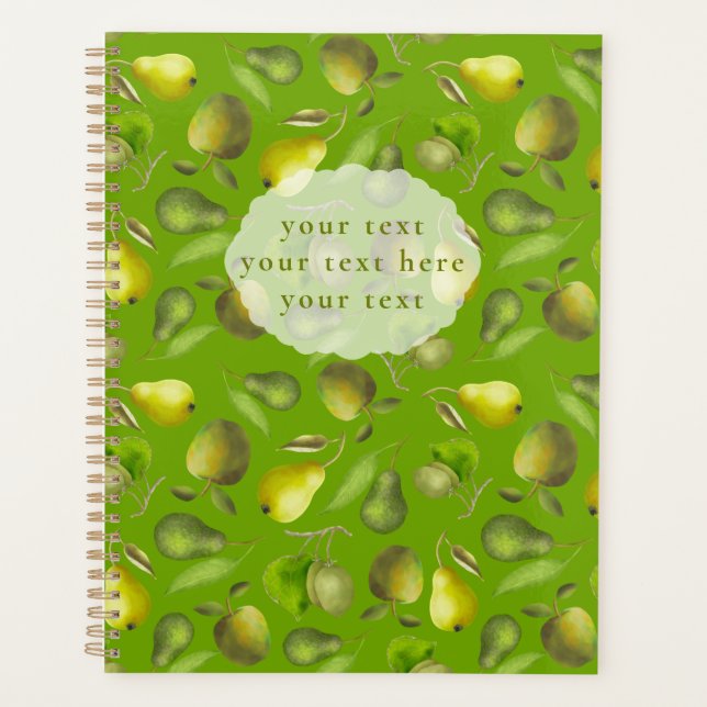 Agenda Frutas verdes personalizadas (Anverso)