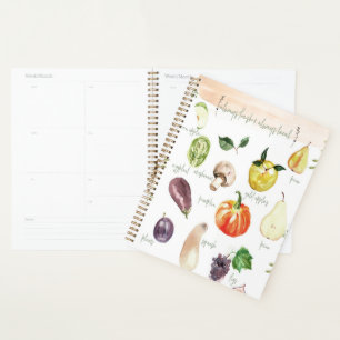 Agenda Frutas y Verduras Vibrantes en Acuarela Receta