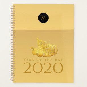 Agenda Frutos del Año Rat 2020 Elegante Monograma Planner