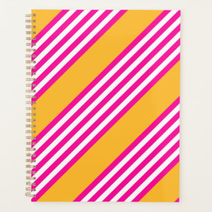 Agenda Fuchsia y amarillo cinco rayas