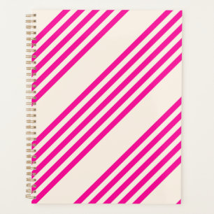 Agenda Fuchsia y beige cinco rayas