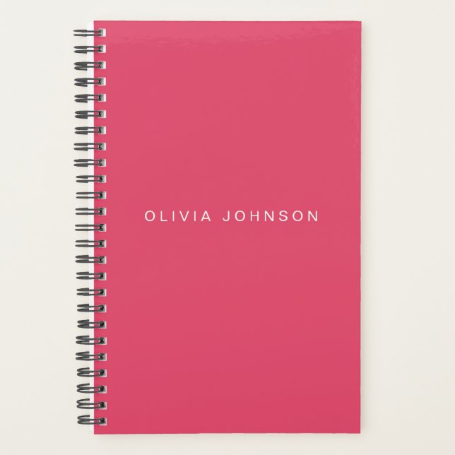 Agenda Fucsia brillante | Programa Espiral Semanal/Mensua (Anverso)