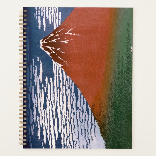 Agenda Fuji Rojo, El Volcán Aka Fujiyama Katsushika Hokus (Anverso)