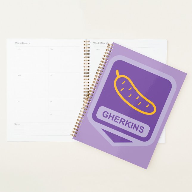 Agenda Fun Gherkin Pickle Icon Purple and Yellow (Subido por el creador)
