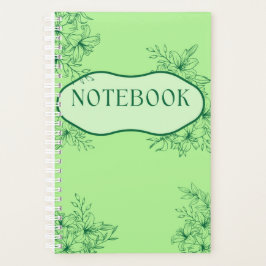Agenda Funda elegante para portátiles florales verdes