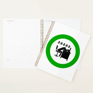 Agenda Fundadosa trabajadora de oficina durmiendo en el e